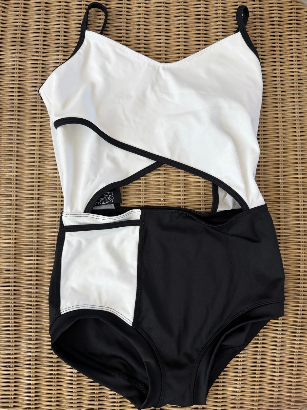 TIGER FRIDAY Black and White Leotard Size Adult Large